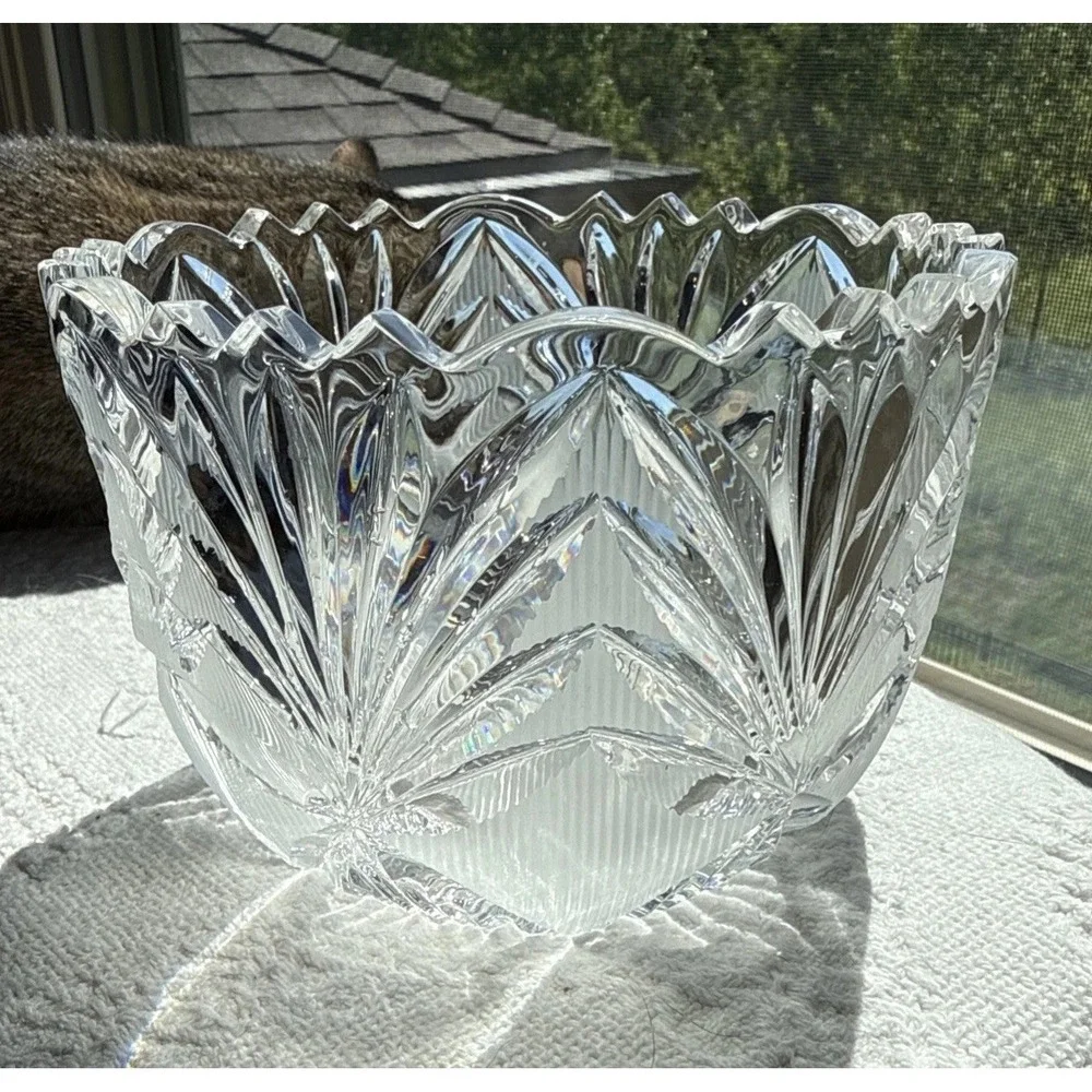 Vintage Hand Cut Lead Crystal Candy Trinket Dish